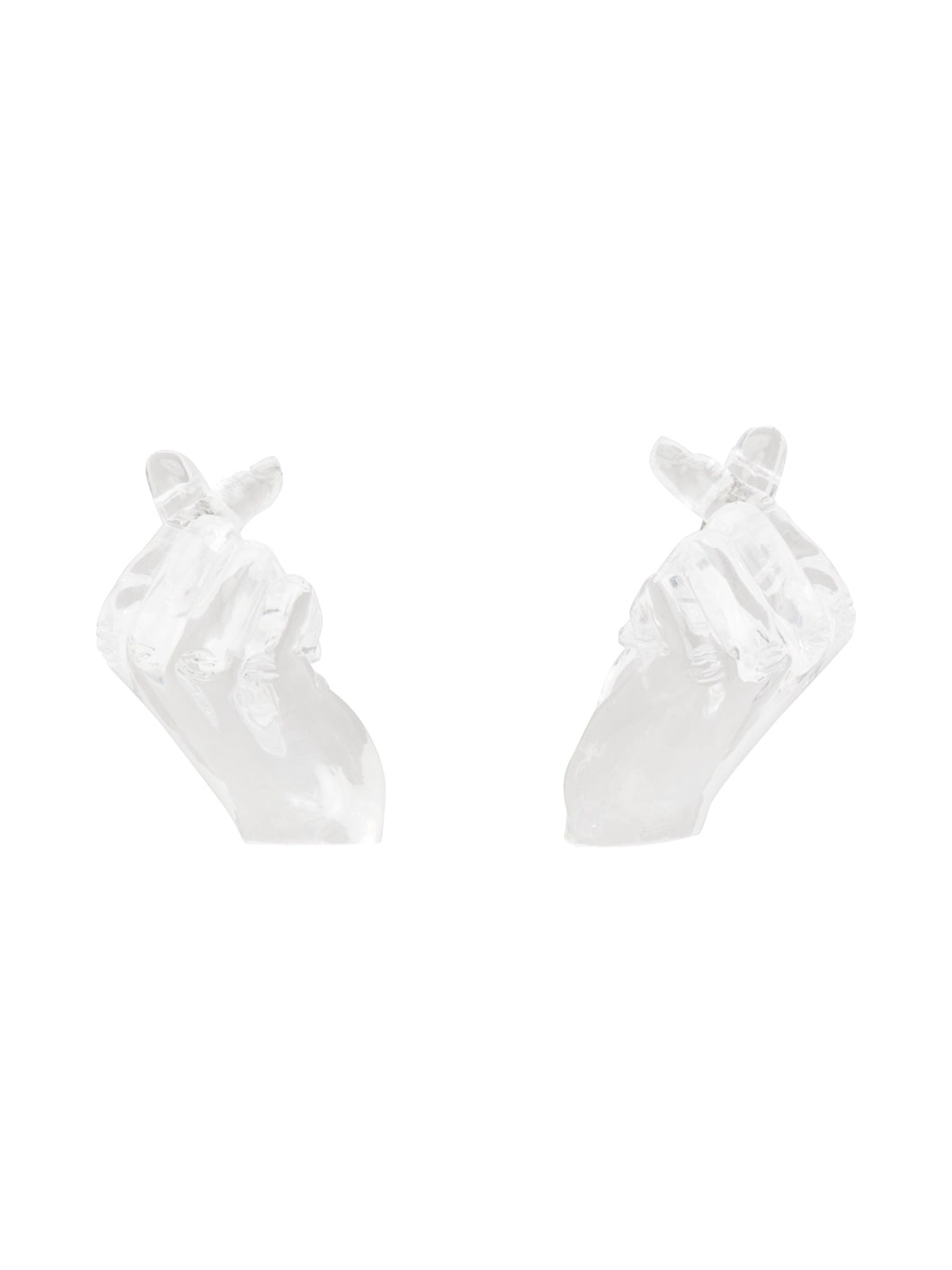 Transparent Midi Finger Heart Earrings - 1