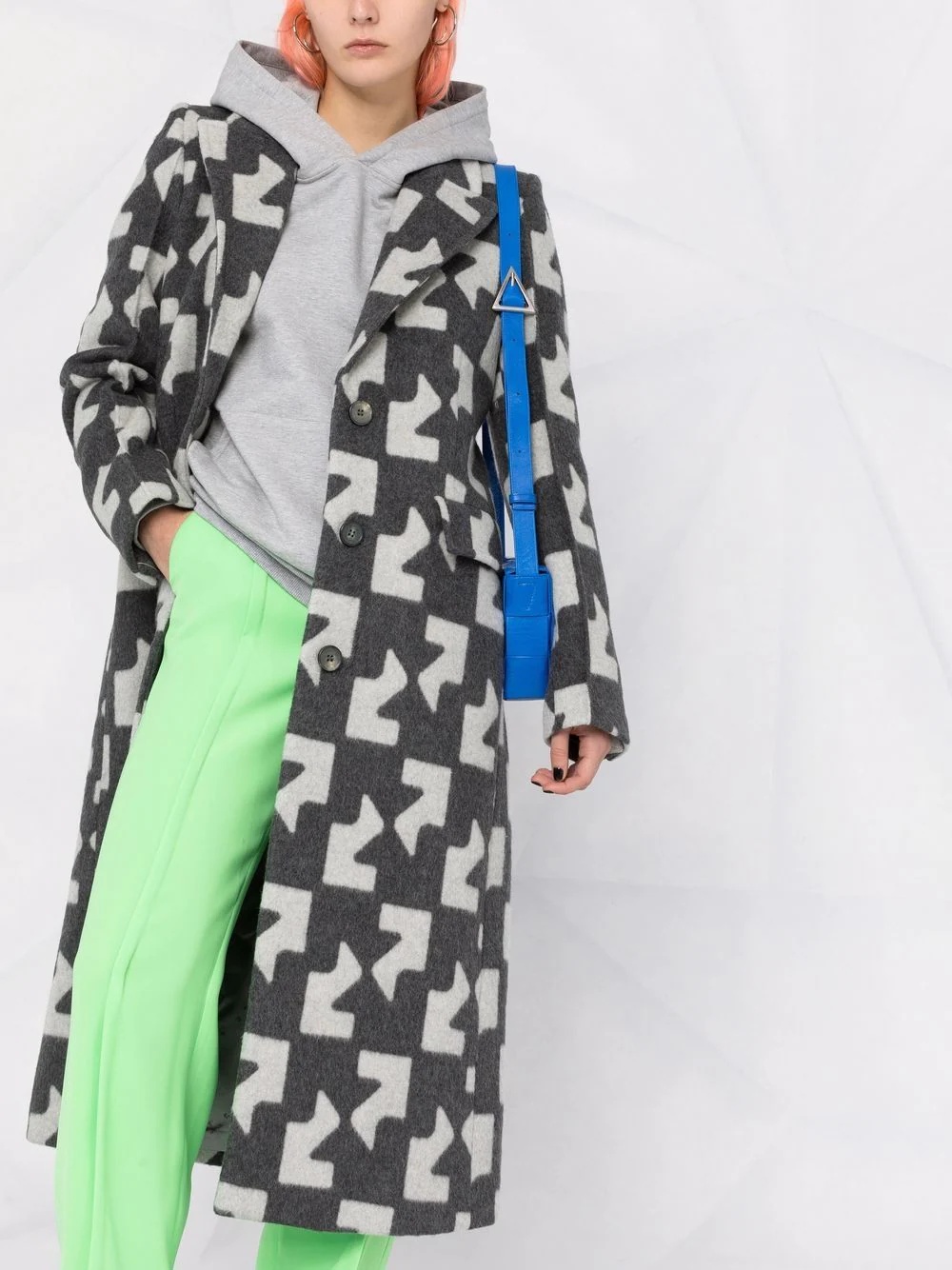 geometric pattern overcoat - 5