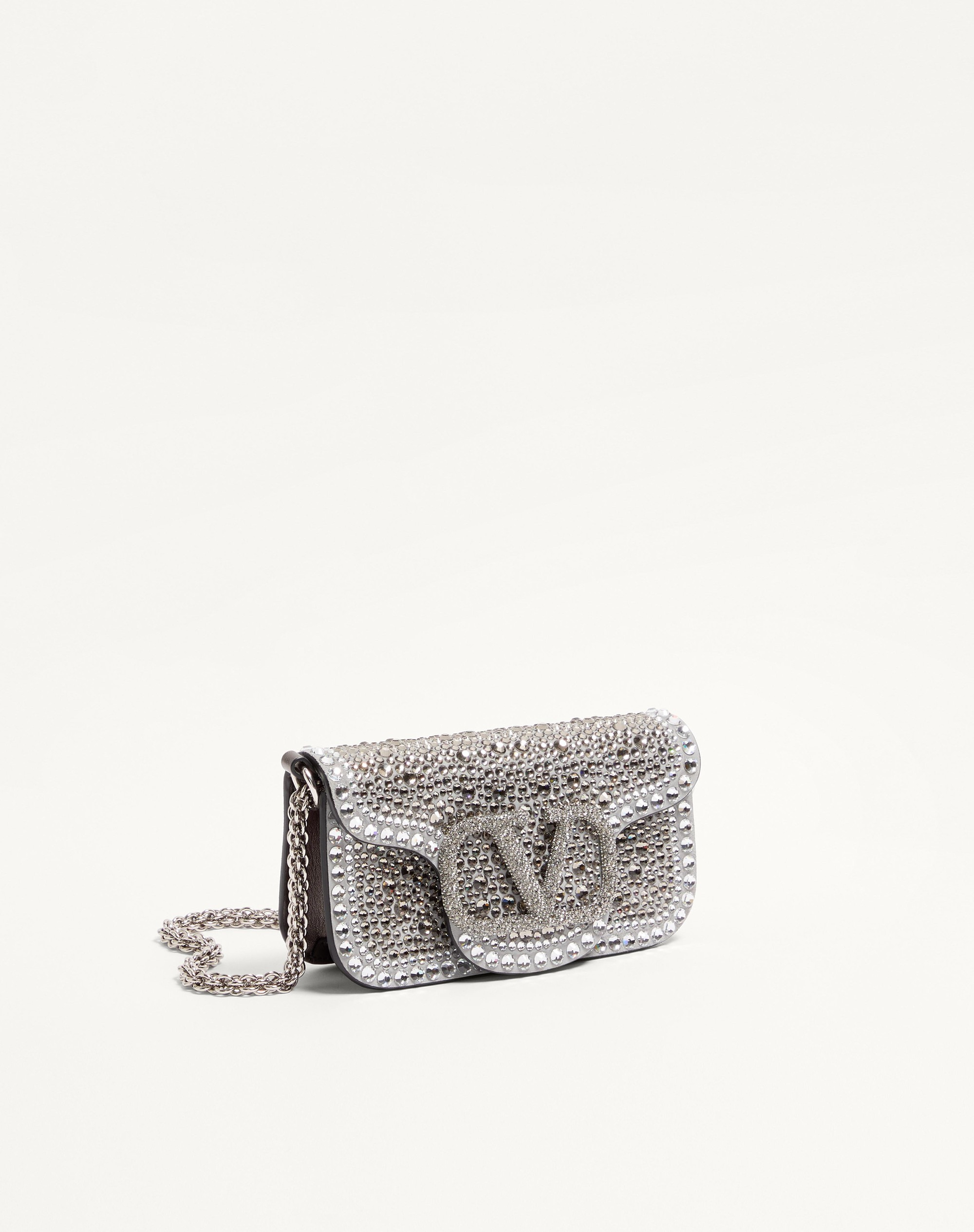 SMALL VALENTINO GARAVANI LOCÒ SHOULDER BAG WITH RHINESTONES - 2