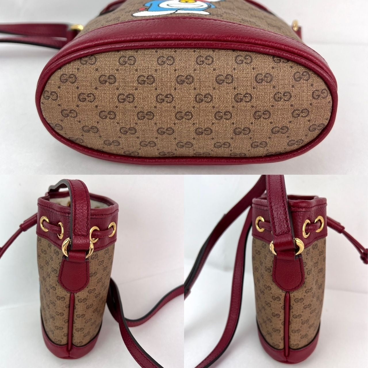 Gucci X Doraemon Vintage GG Supreme Mini Bucket Bag - 4