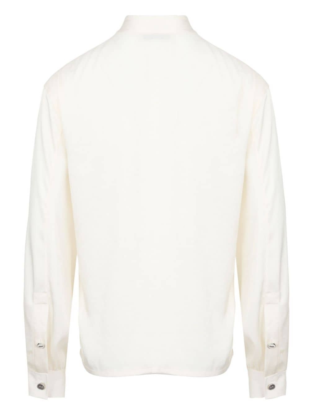 scarf-detail long-sleeve shirt - 5