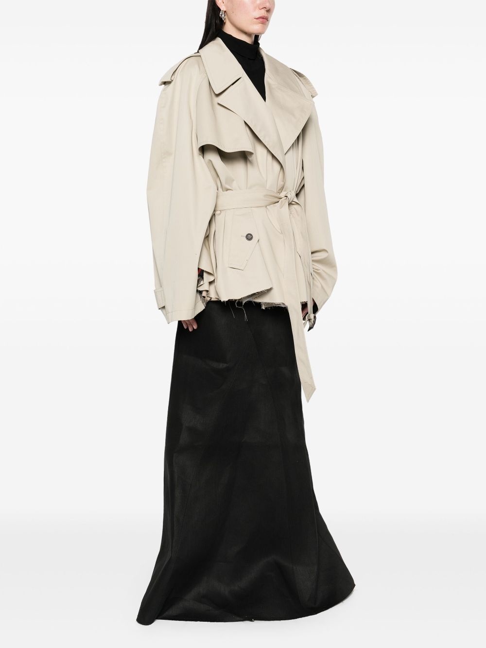 cropped trench coat - 3
