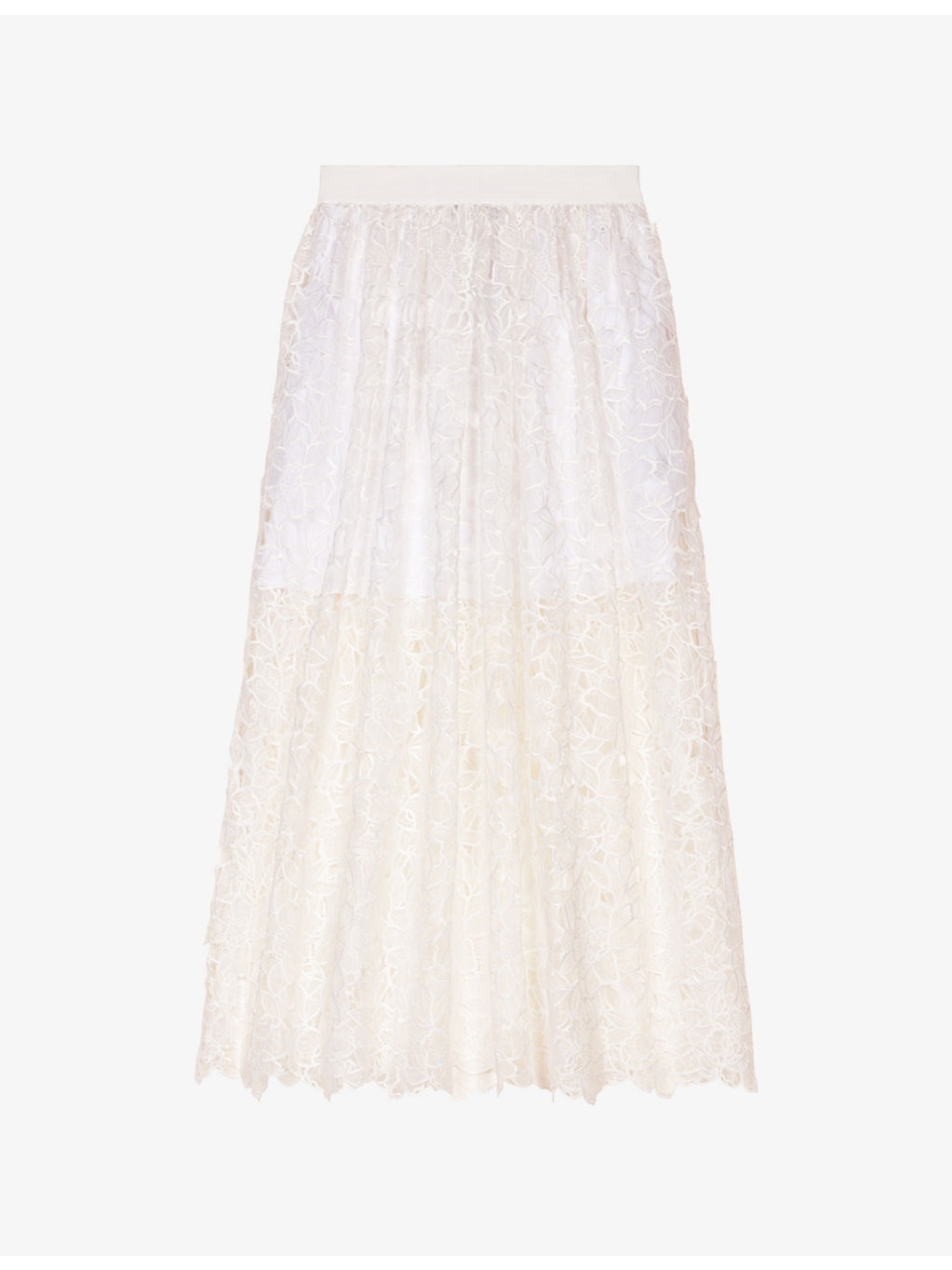 Open-Lace Woven Maxi Skirt - 1