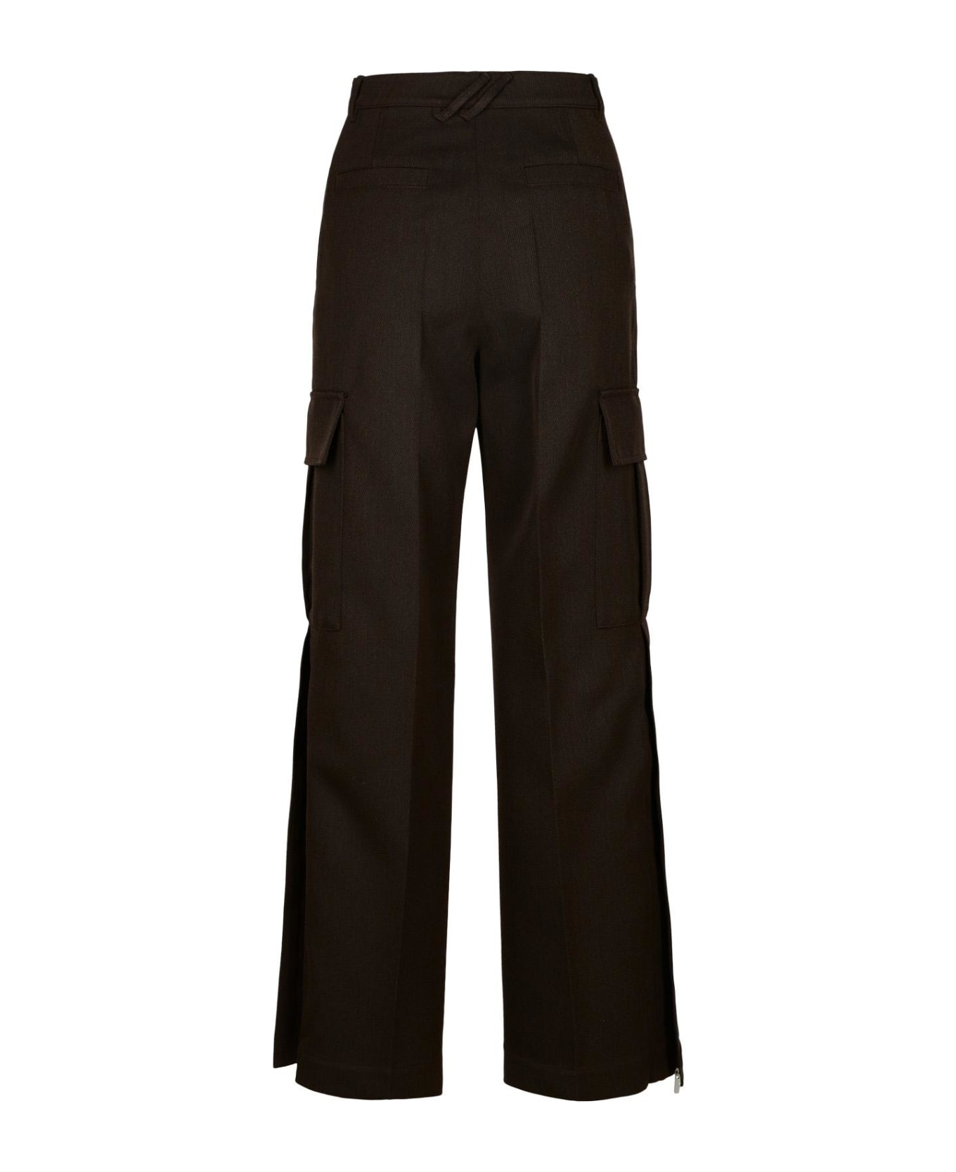 Brown Wool Cargo Pants - 3