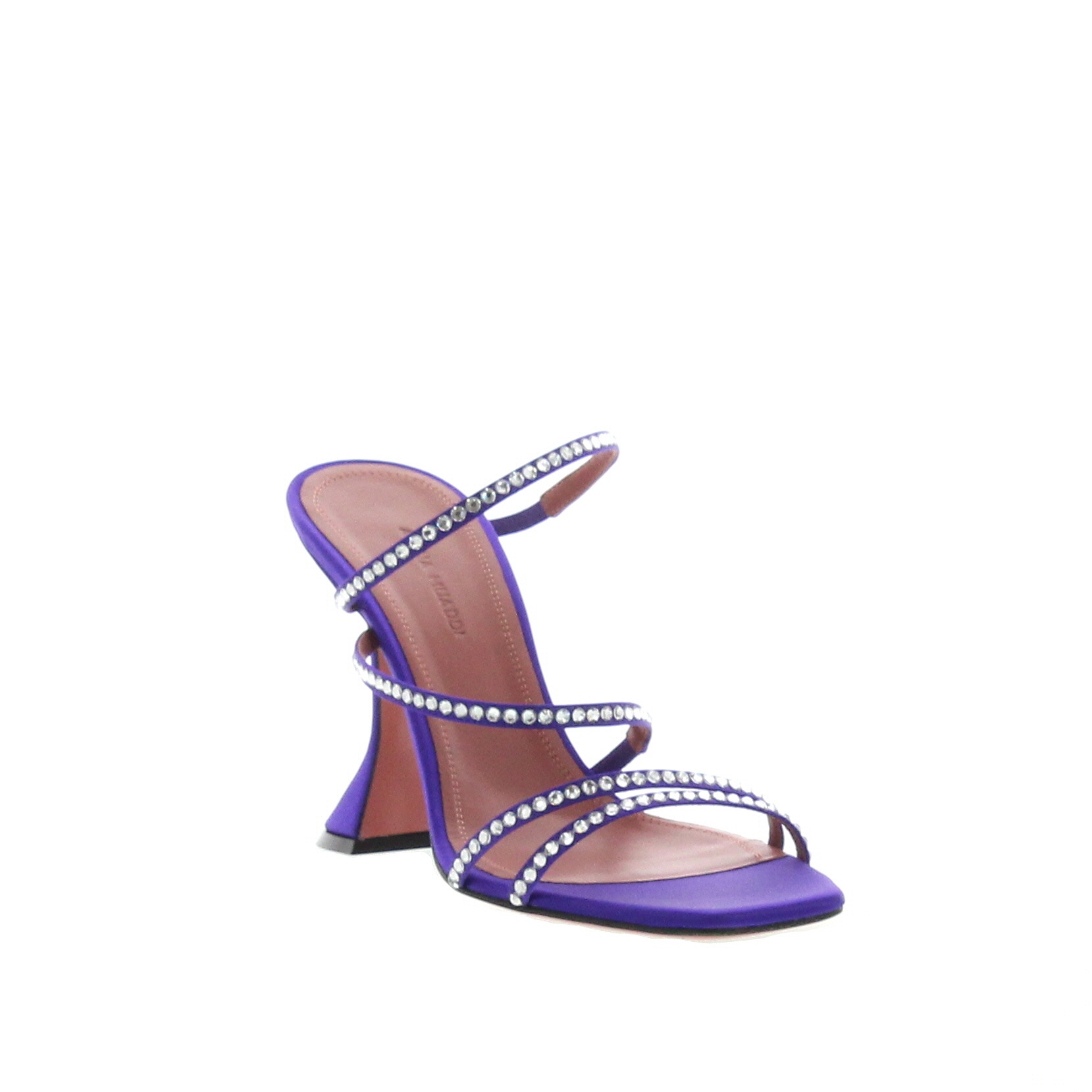 Amina Muaddi – Naima Crystal Satin Purple - 2