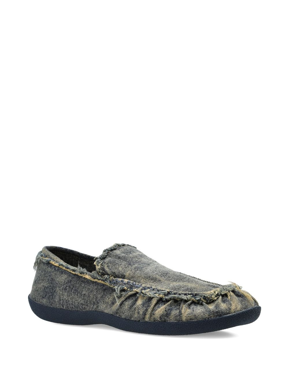 D-Shock frayed denim loafers - 2