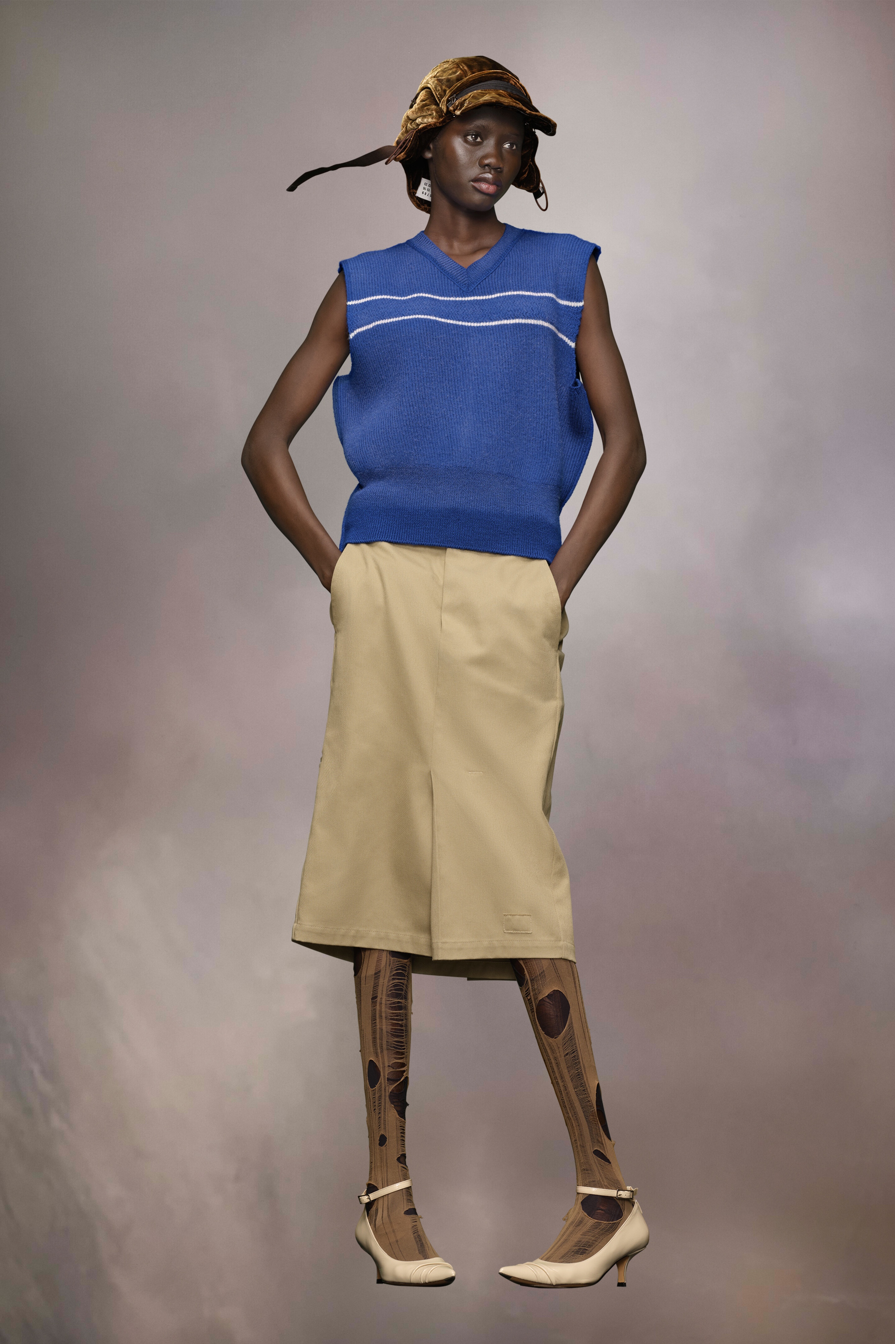 Sunbleached wool gilet - 3