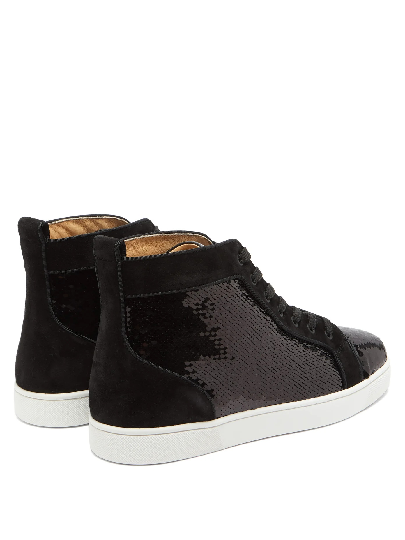 Louis Orlato sequinned suede high-top trainers - 4