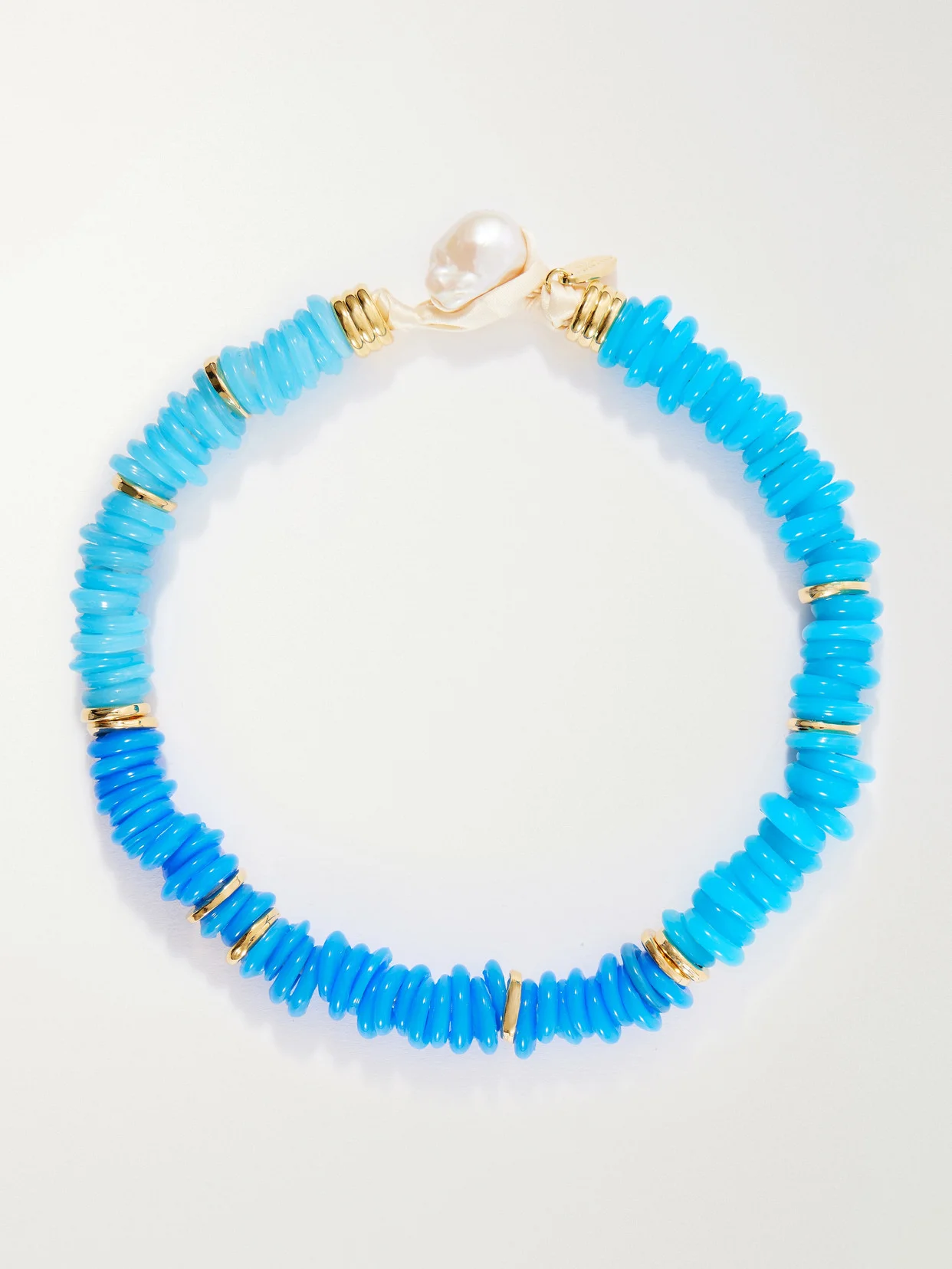 Lita Gold-plated Quartz, Pearl And Cord Beaded Necklace - 1