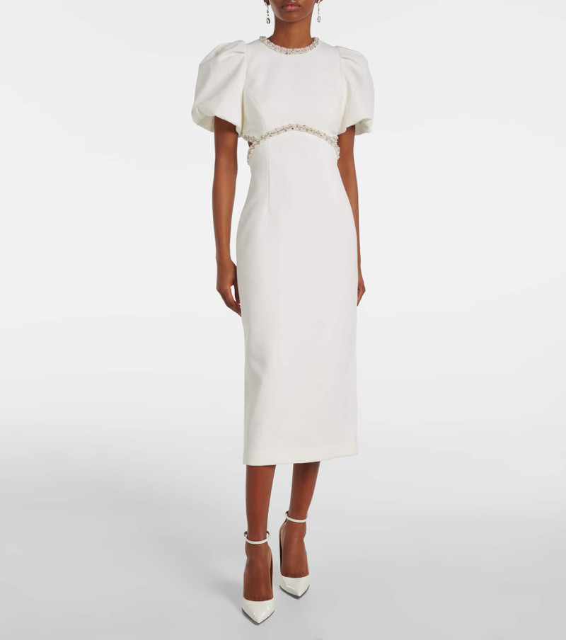 REBECCA VALLANCE Bridal Alicia embellished crêpe midi dress outlook