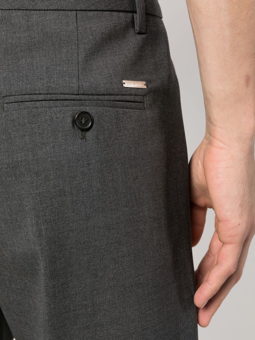 logo-plaque tailored trousers - 5