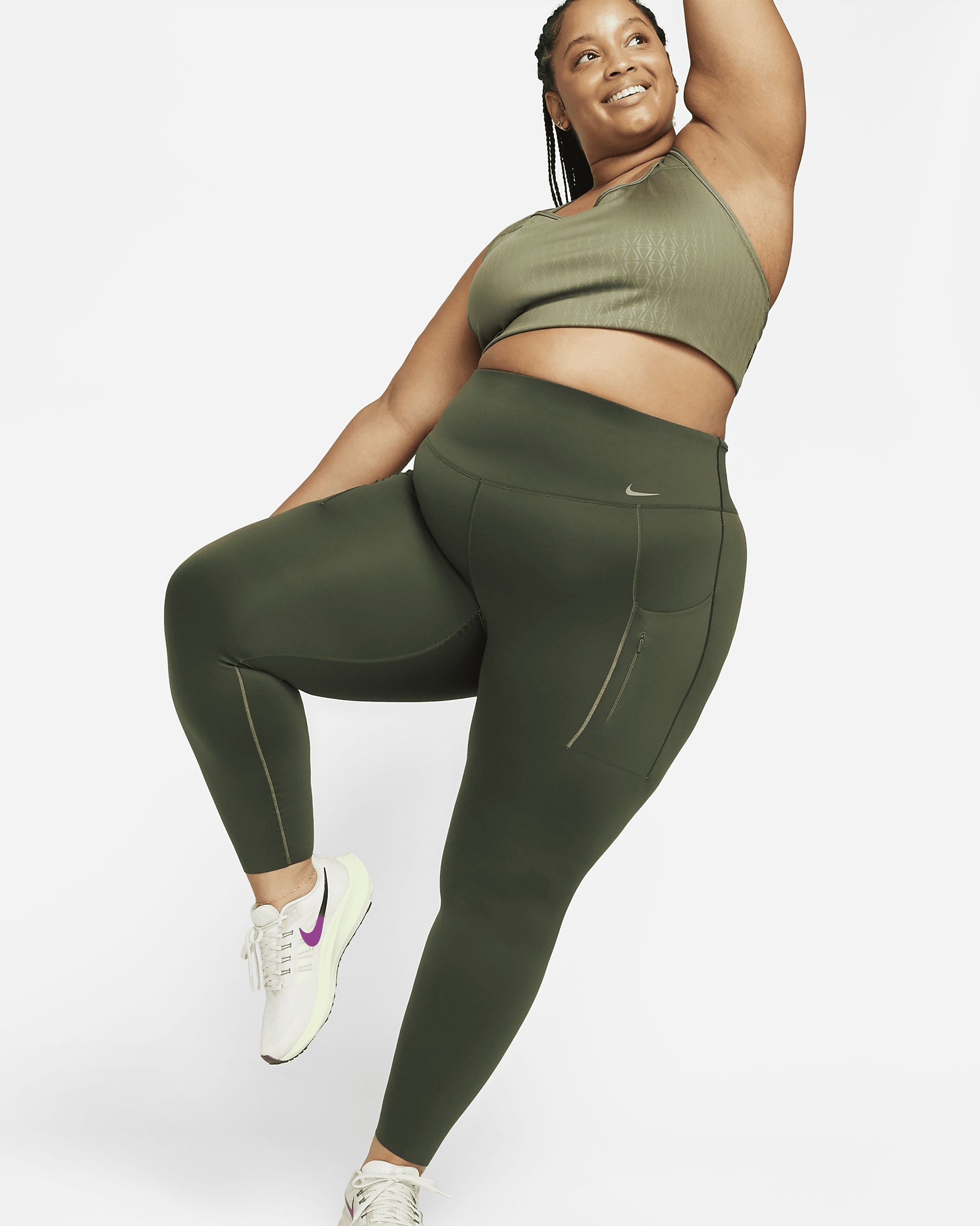 Nike Nike Go Women s Firm Support High Waisted Full Length Leggings with Pockets Plus Size REVERSIBLE