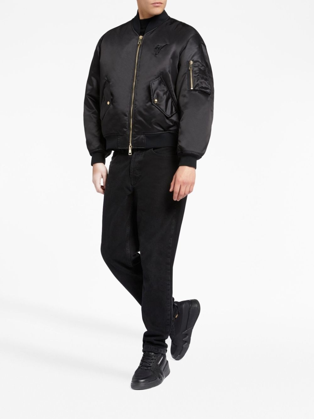 logo-embroidered lightweight bomber jacket - 2