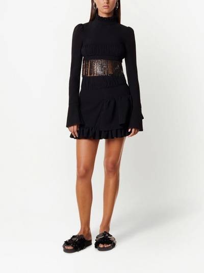 Paco Rabanne layered ruffled mini skirt outlook