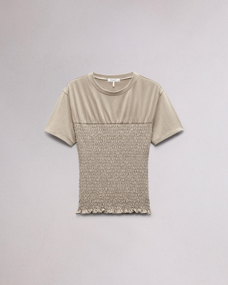 rag & bone Smocked Cotton Tee outlook