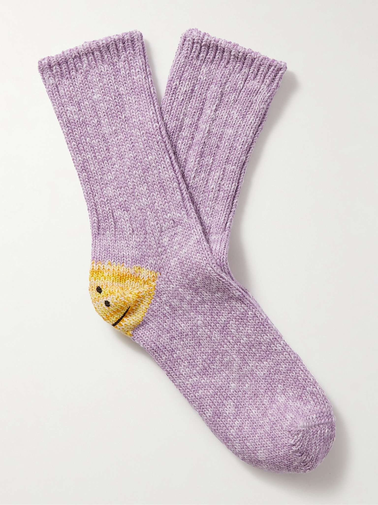 Intarsia Cotton-Blend Socks - 1