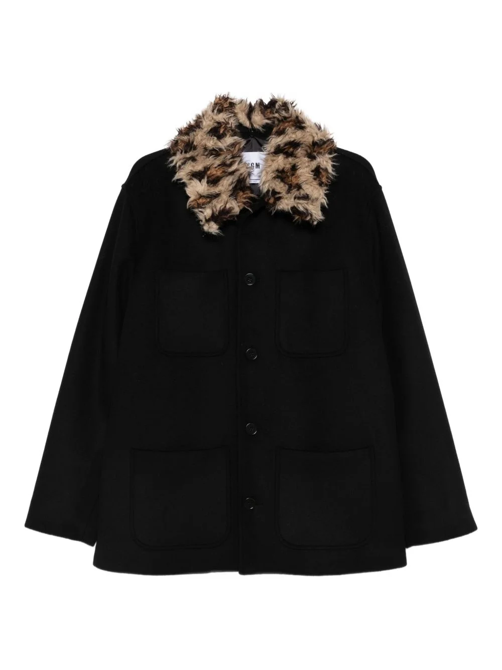faux-fur collar jacket - 1