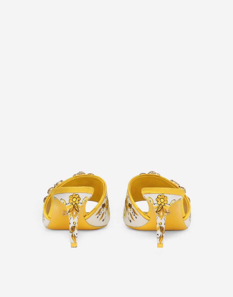 Dolce & Gabbana Majolica-print brocade mules with embroidery outlook