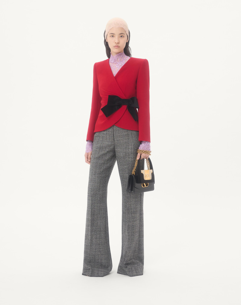 Valentino WOOL CREPE JACKET WITH CONTRASTING BOW outlook