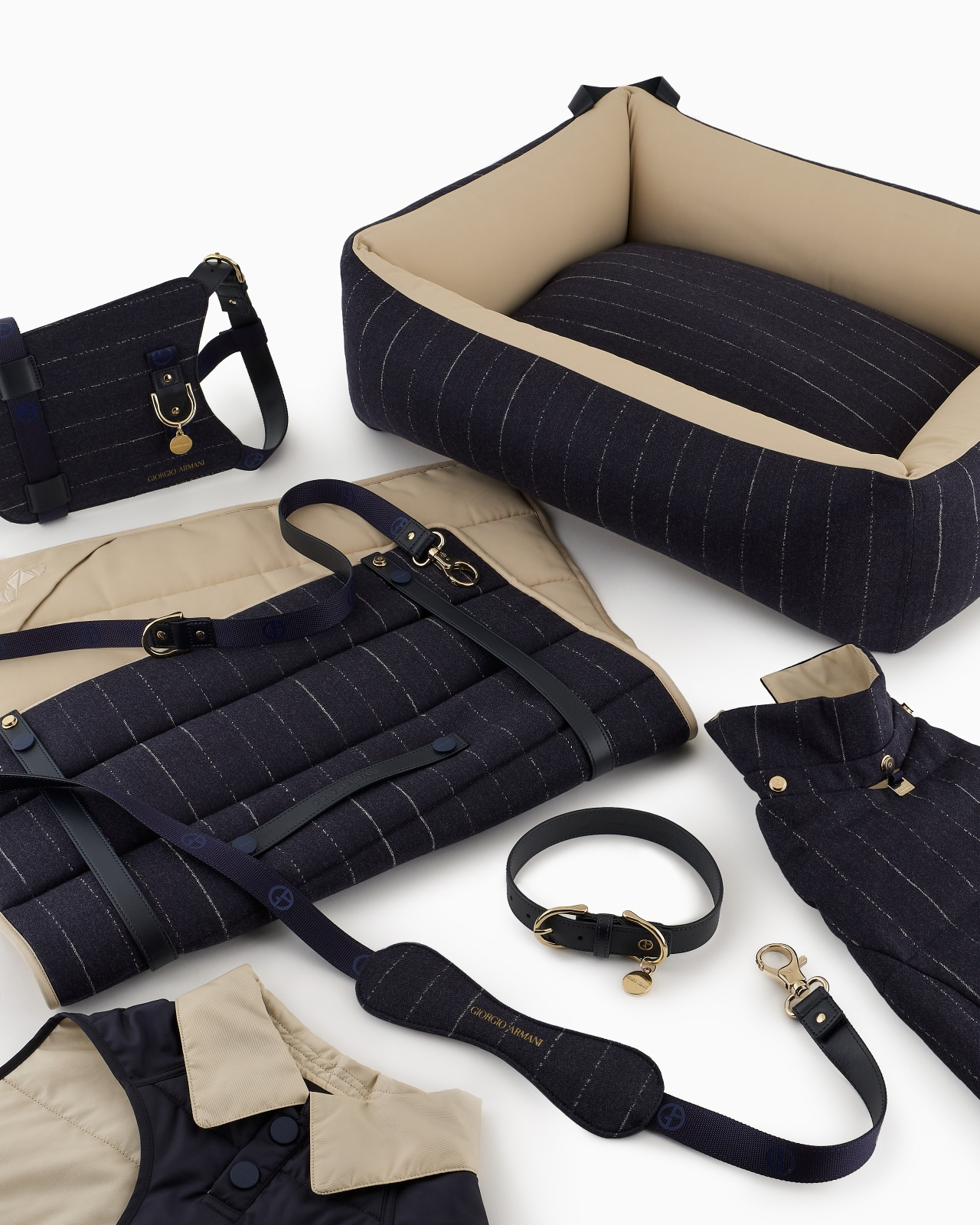POLDO X GIORGIO ARMANI TRAVEL MAT IN PINSTRIPED VIRGIN WOOL - 6