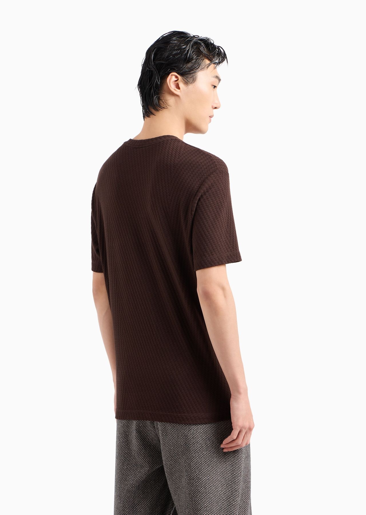 Viscose and cashmere jacquard jersey crew-neck T-shirt - 3