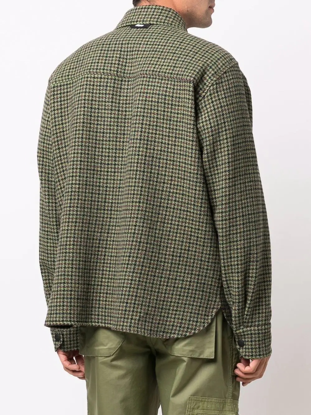 herringbone check-pattern shirt - 4