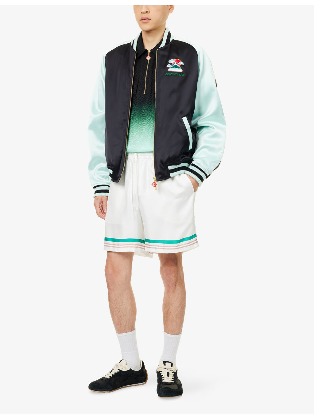 Logo-Patch Satin Bomber Jacket - 2