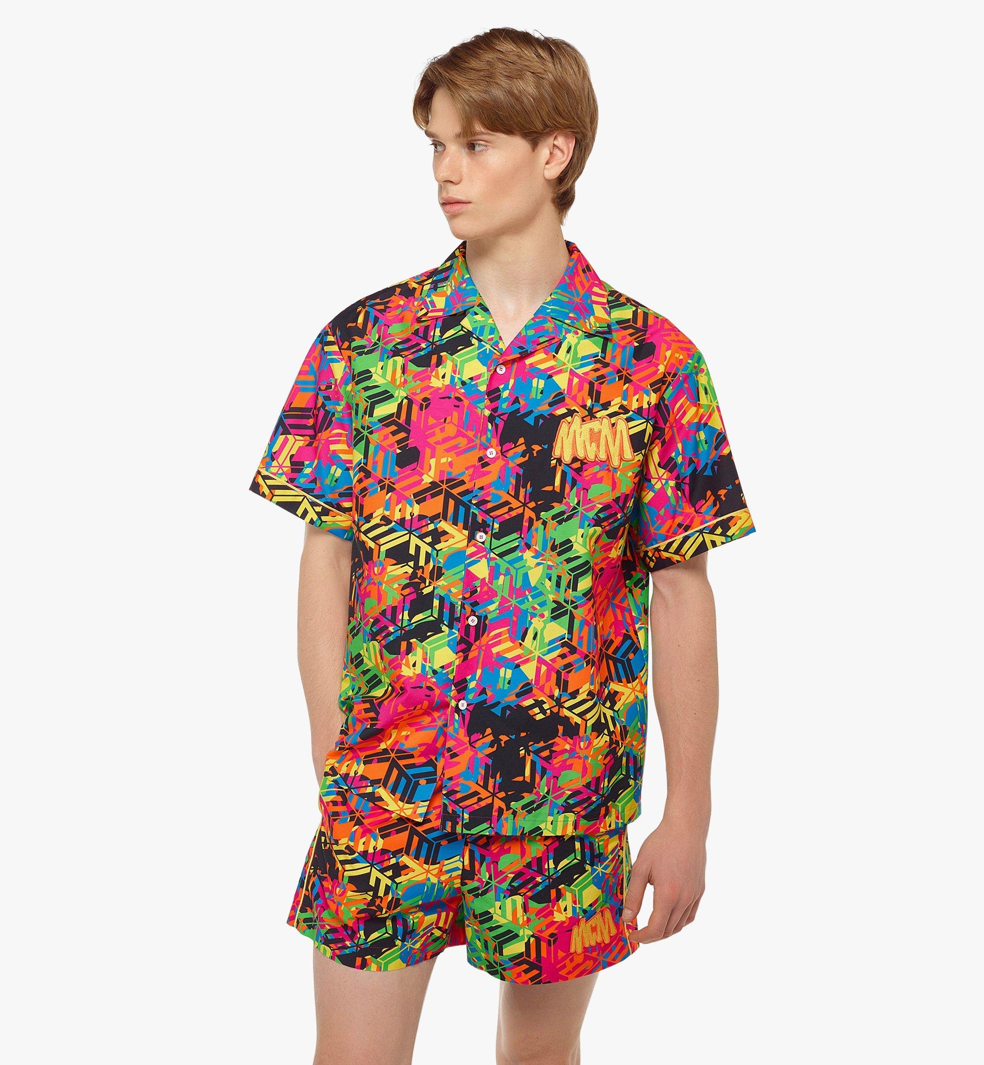 Men’s Cubic Camouflage Monogram Print Shirt - 2