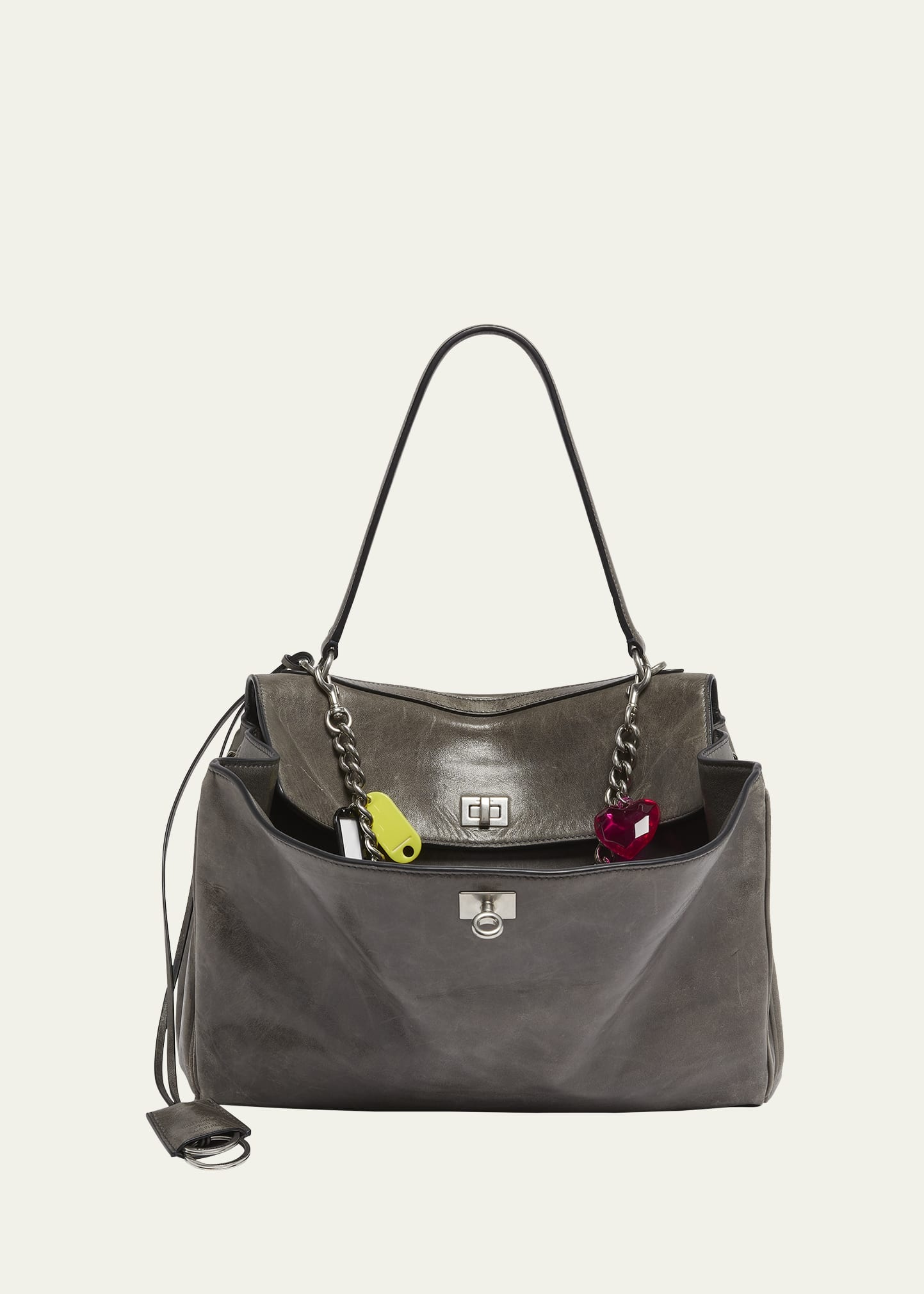 Rodeo Medium Leather Top-Handle Bag with Charms - 1