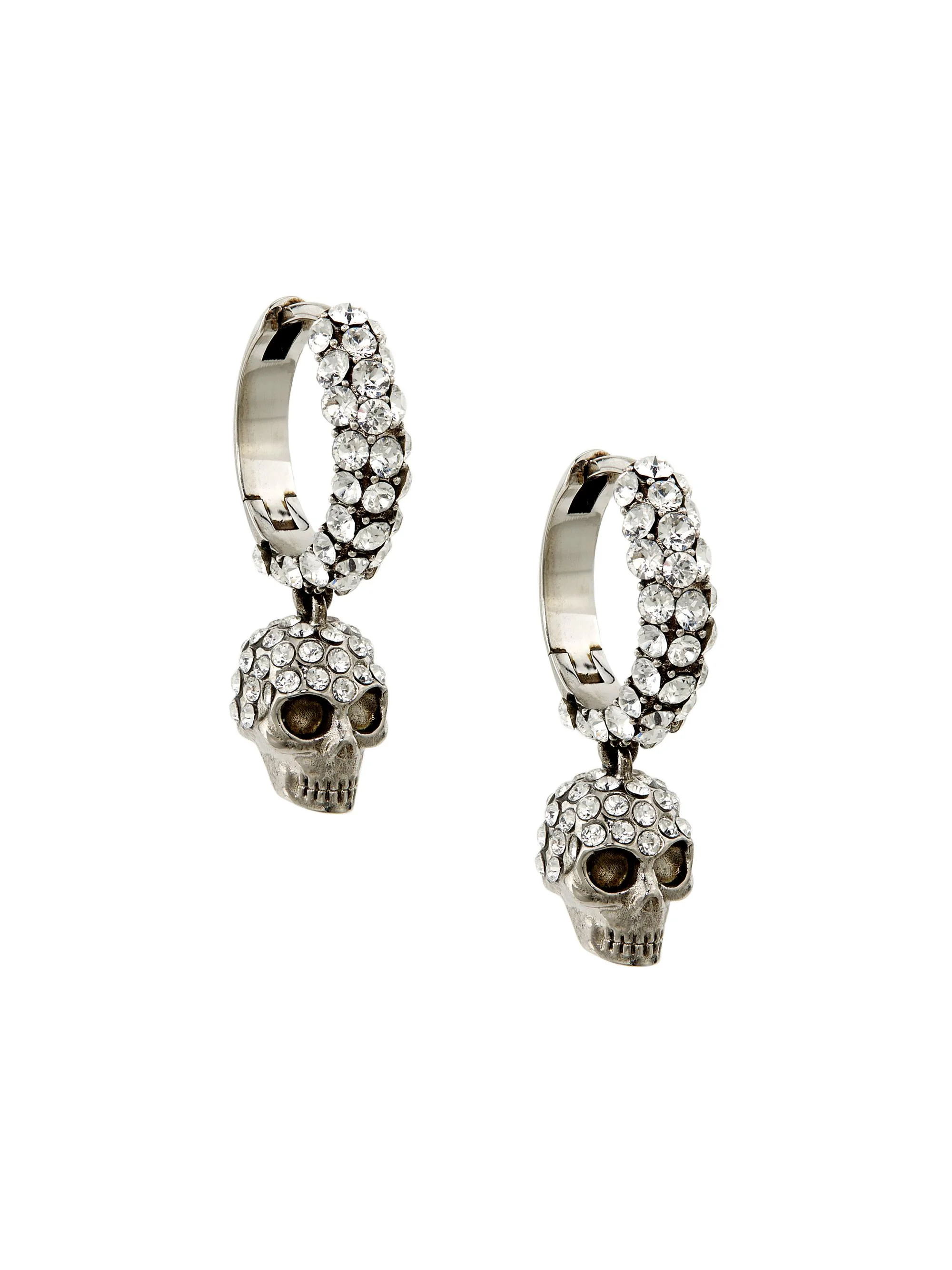 Women's Goldtone Or Silvertone & Crystal Skull Drop Earrings - Black Multi - 1