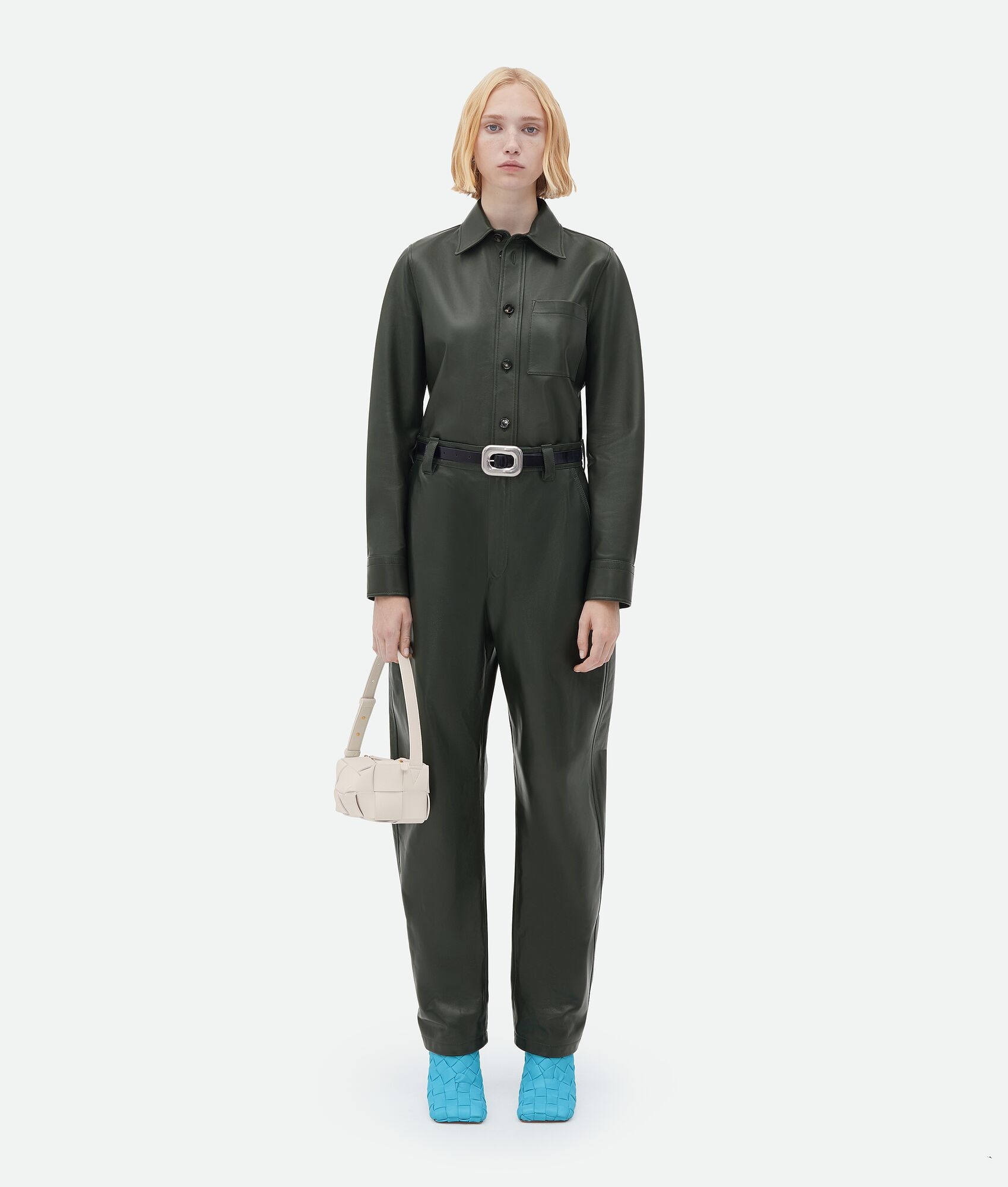 belted leather pants - 4