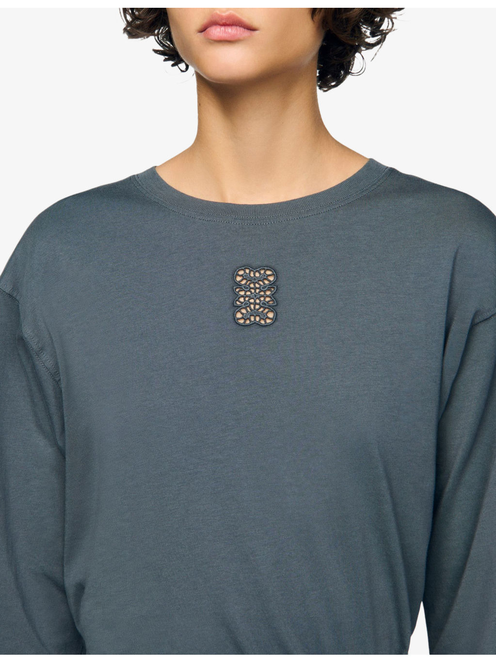 Brand-Embroidered Long-Sleeved Cotton-Jersey T-Shirt - 5