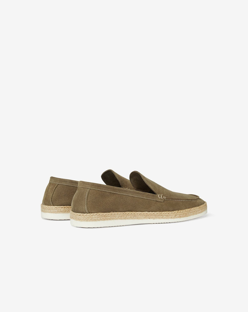 Taupe suede slip-on loafers 3