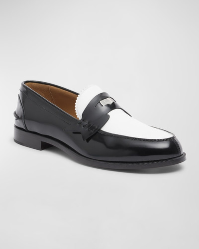 Christian Louboutin Men's Leather Bicolor Penny Loafers outlook