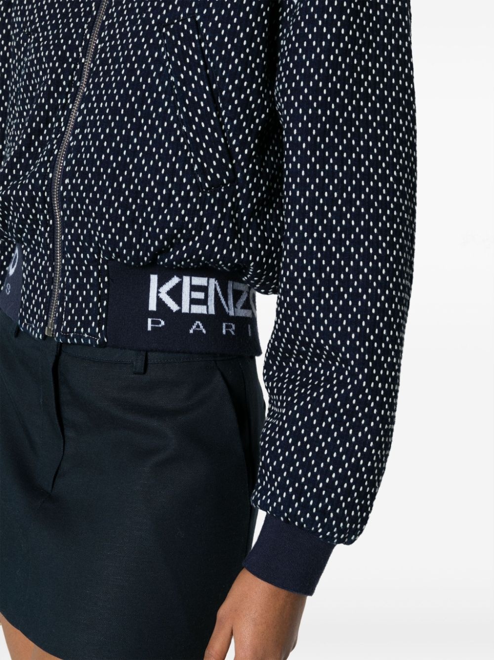 Sashiko Stitch embroidered bomber jacket - 5