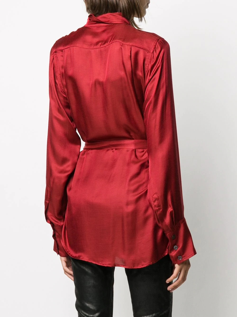 asymmetric satin blouse - 4