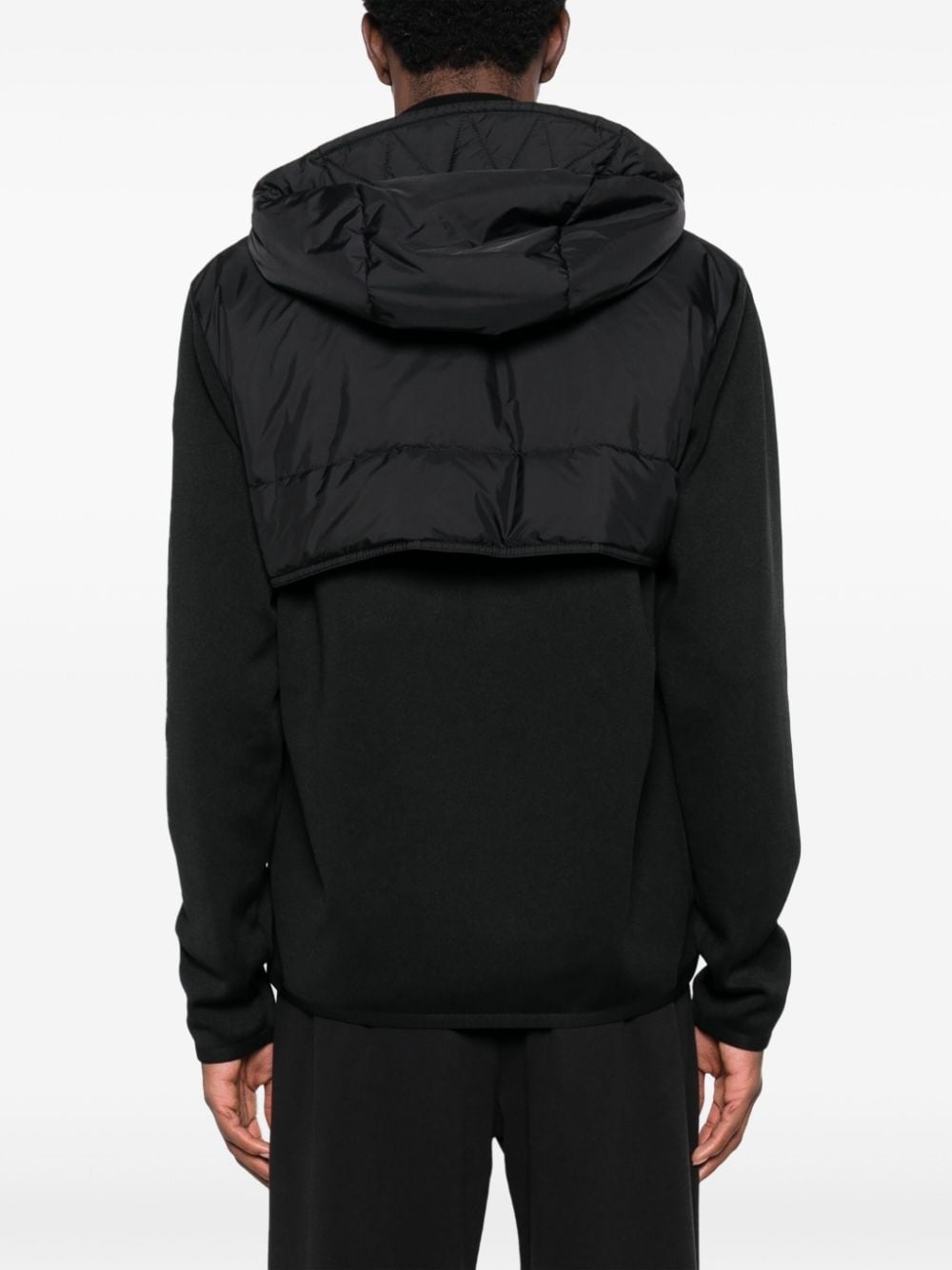 quilted-panel hooded cardigan - 4