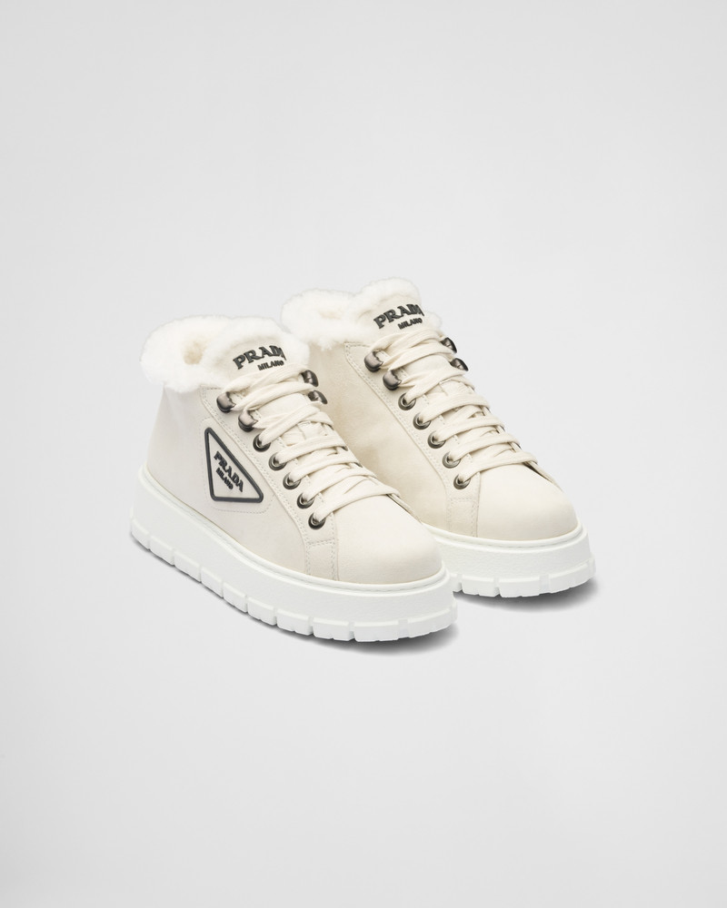 Suede lace-up booties 1