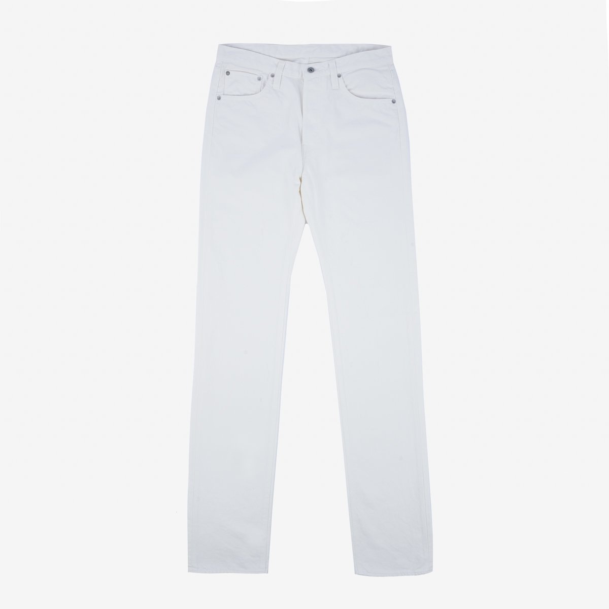 IH-666-WT 13.5oz Denim Slim Straight Cut Jeans - White - 1