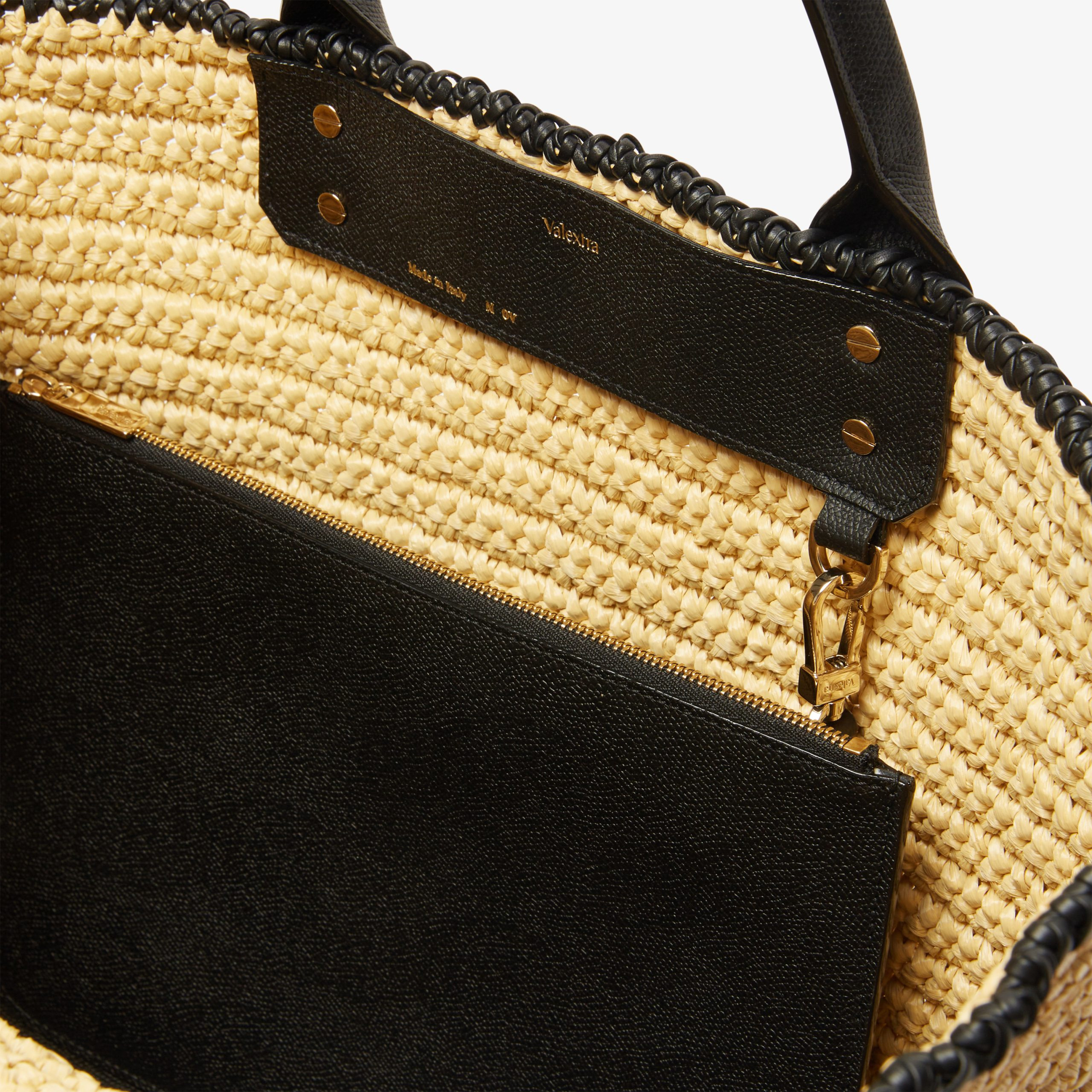 Valextra – Large Soft Tote Raffia Crochet – Natural - 3