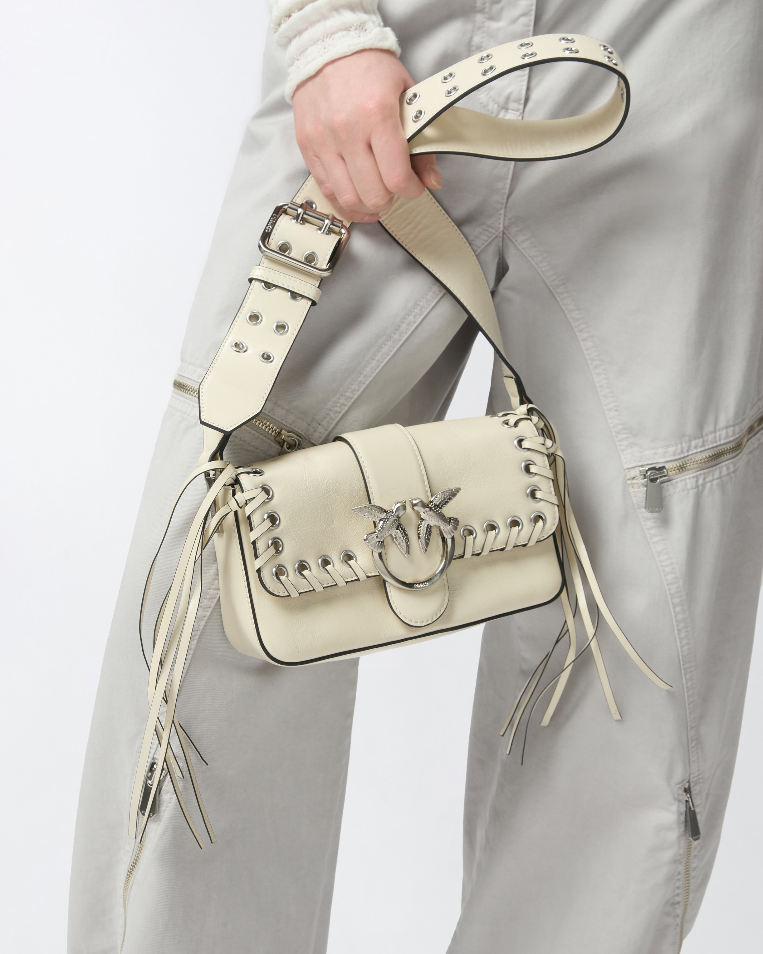 SLOUCHY LOVE BAG SOFT HANDBAG WITH FRINGES AND SHOULDER STRAP - 6