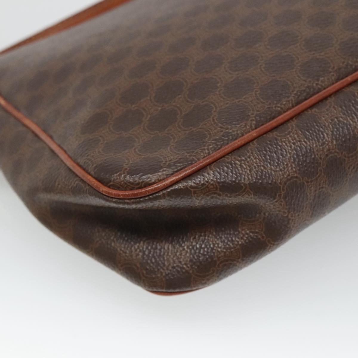 CELINE Macadam Canvas Shoulder Bag Pvc Brown Gold - 16
