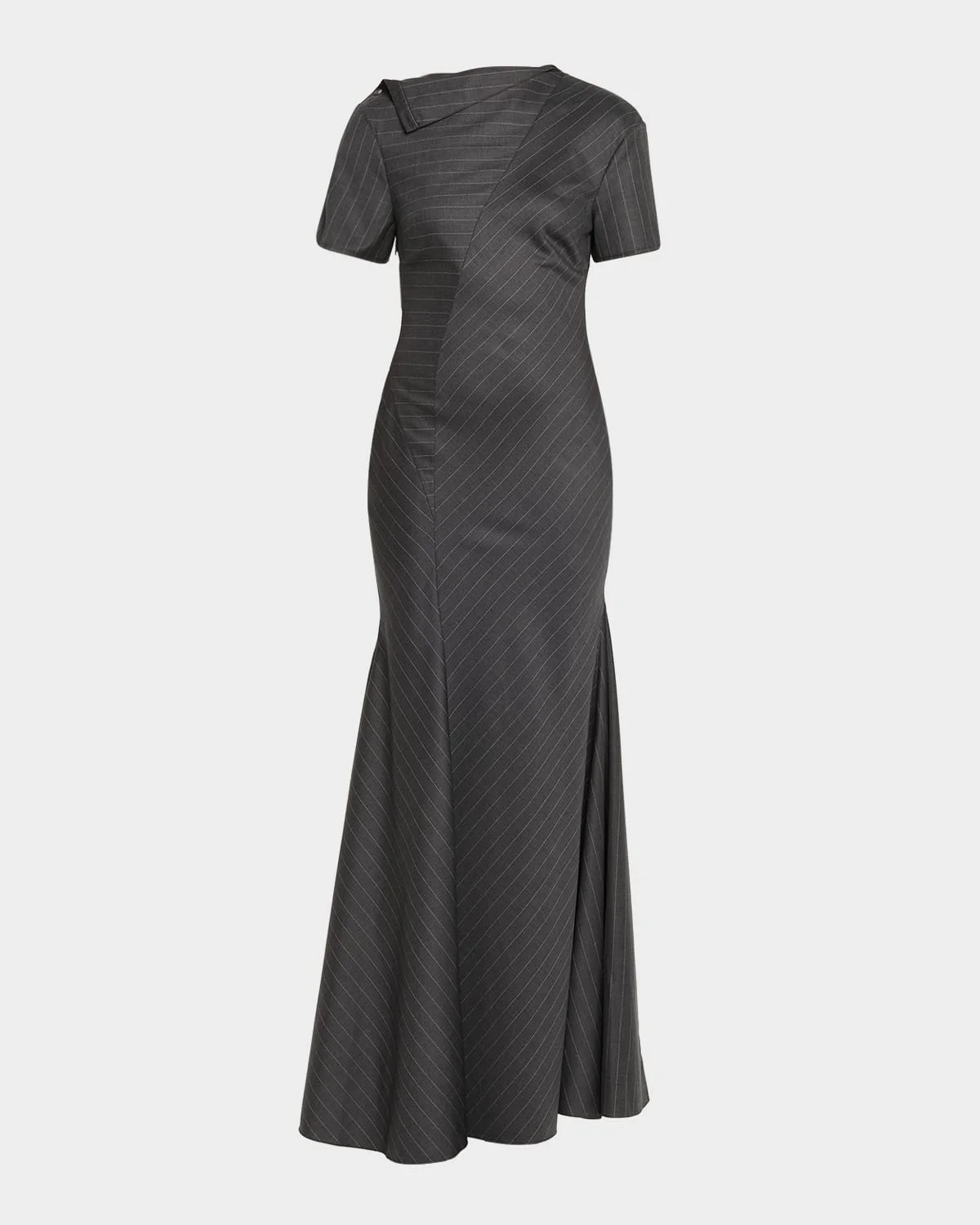 Pinstripe Short-Sleeve Dress - 1