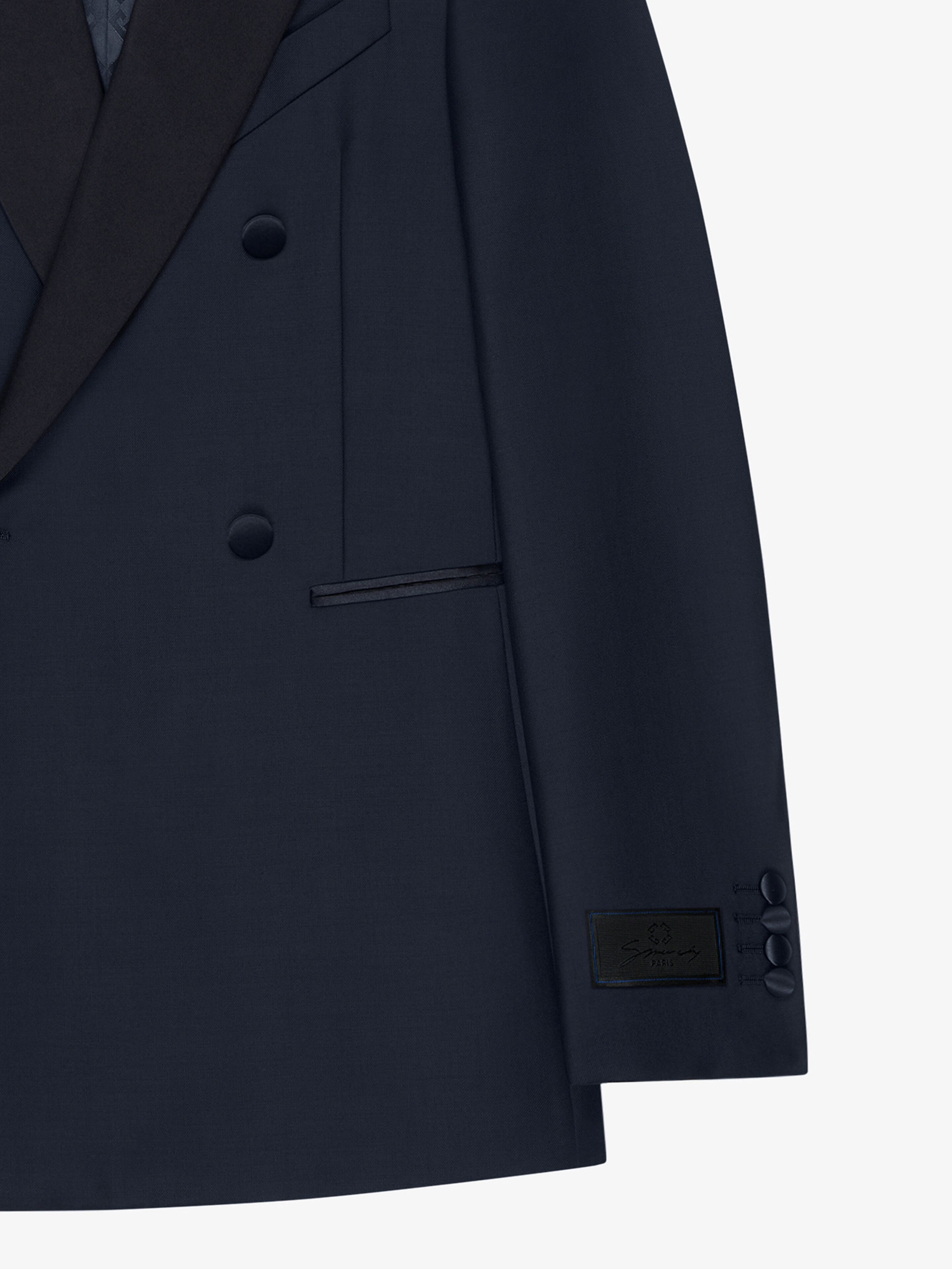 SLIM FIT SUIT-JACKET IN WOOL WITH SATIN COLLAR - 5