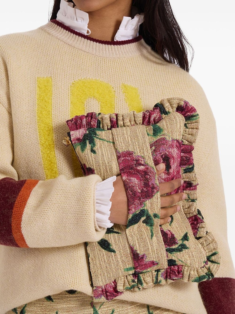La DoubleJ floral-pattern clutch bag outlook