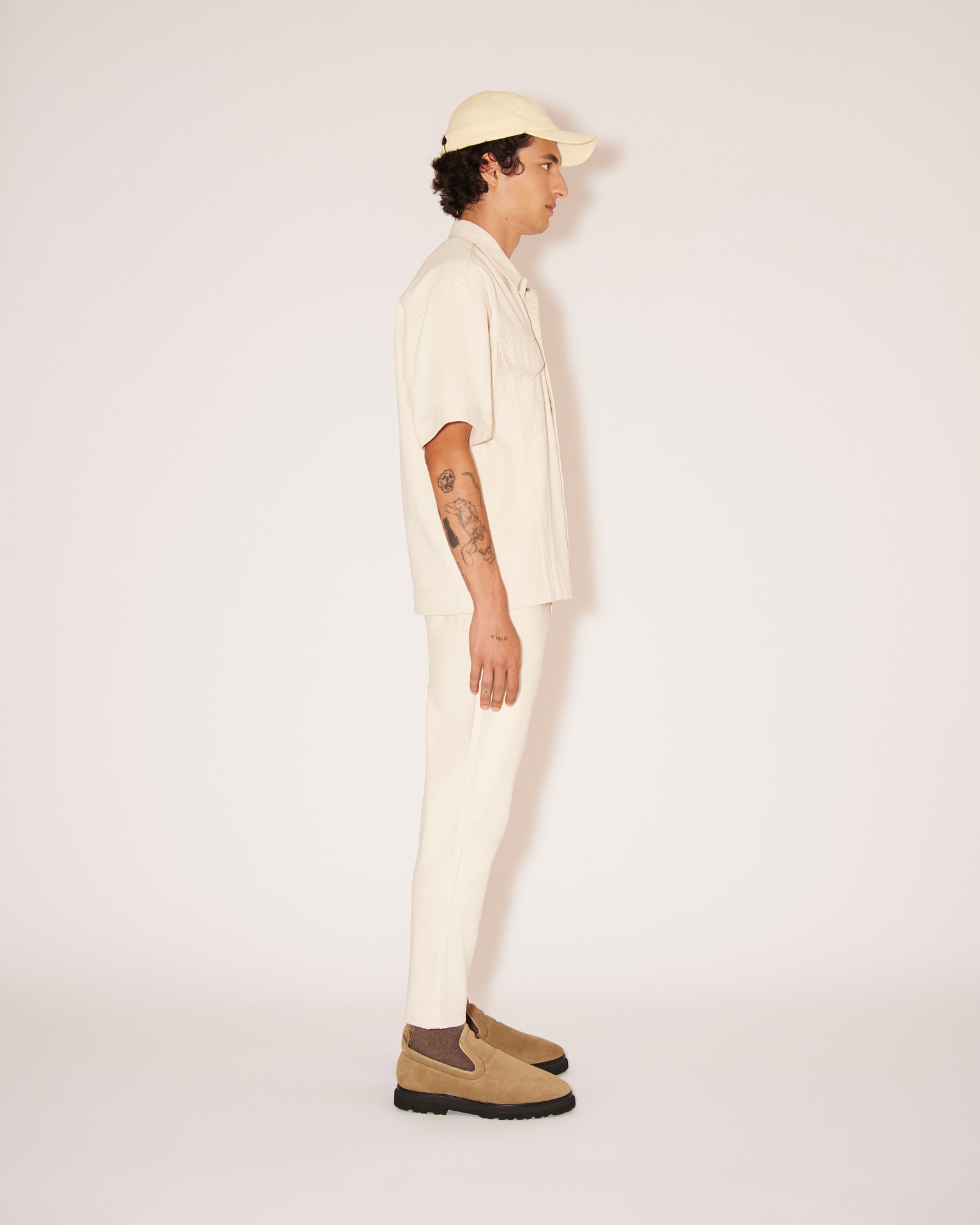 JASPER - Upcycled denim straight-leg jeans - Ecru - 3