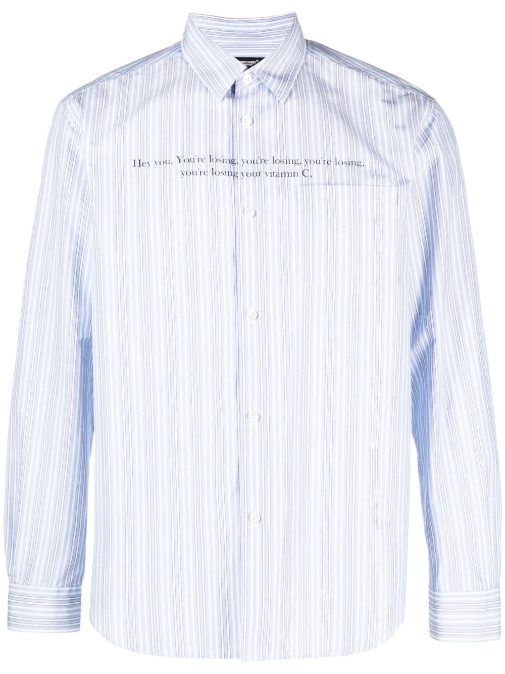 slogan-print striped shirt - 1