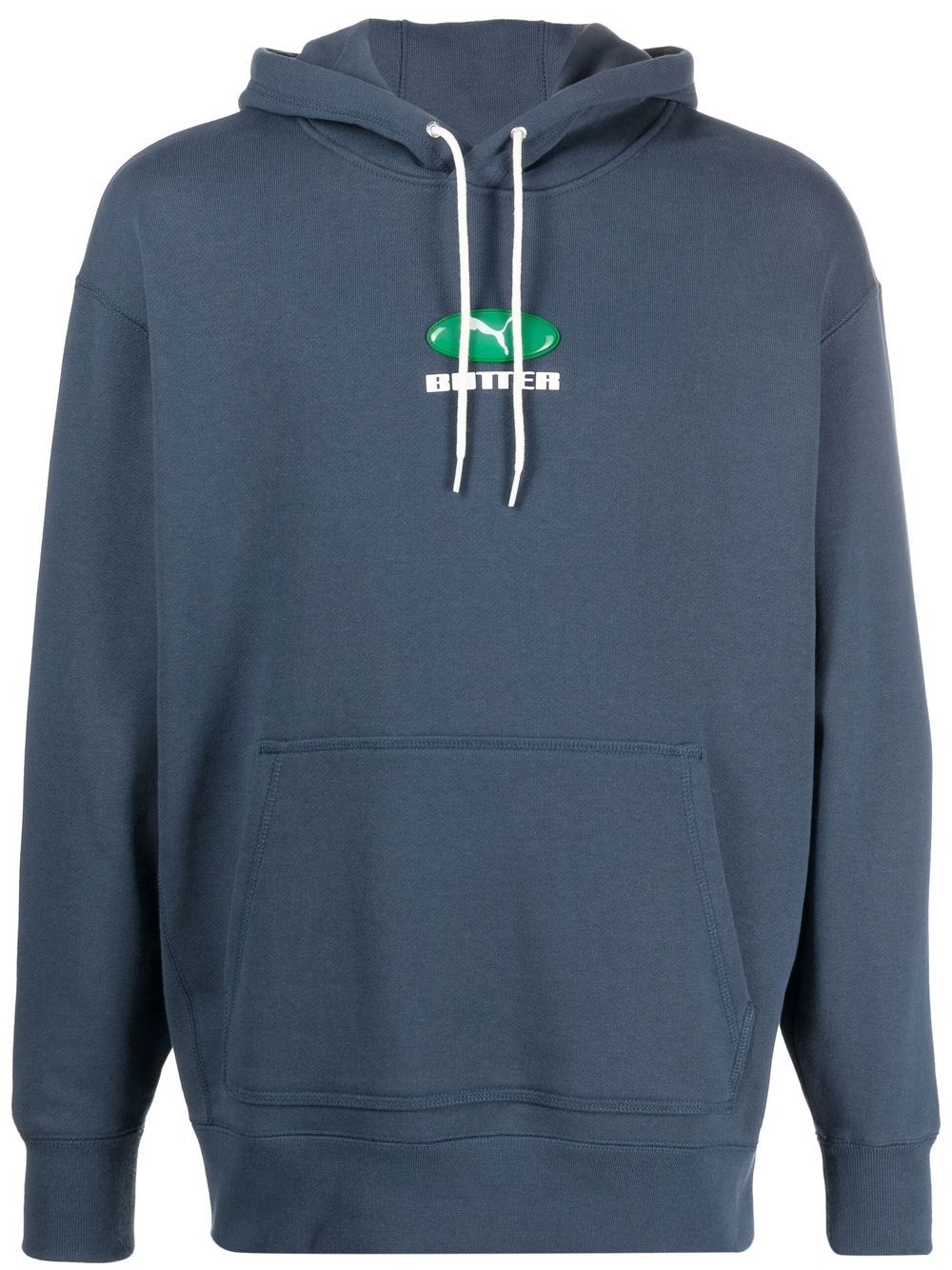 logo-print cotton hoodie - 1