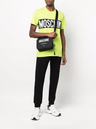 Moschino logo-print zipped shoulder bag outlook