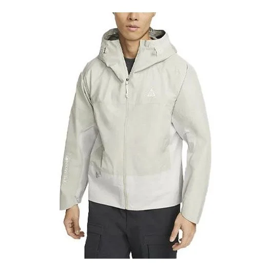 Men's Nike Casual Waterproof Hooded Long Sleeves Jacket Light Gray DB3560-145 - 1